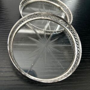 Vintage Watson Co Sterling Crystal Star Coaster